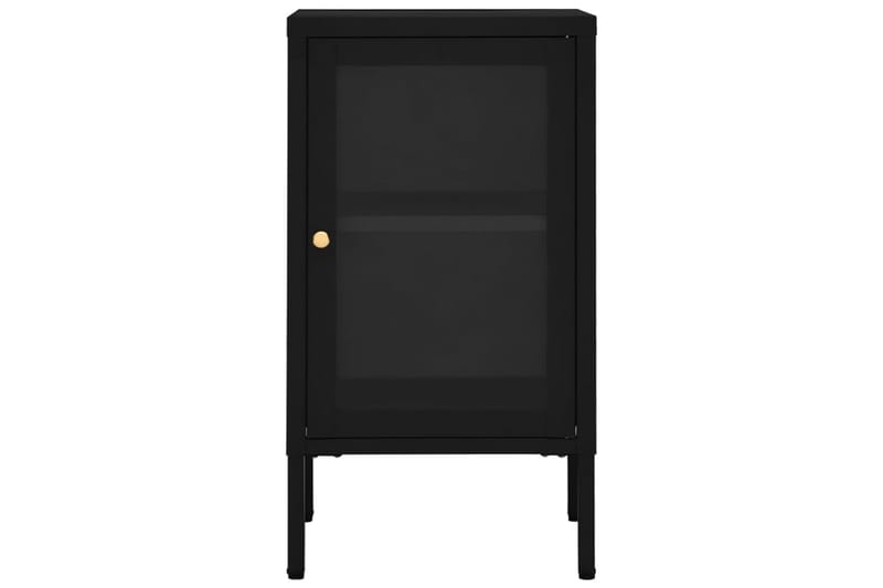 skænk 38x35x70 cm stål og glas sort - Sort - Opbevaring - Opbevaringsmøbler - Skænke & sideboards