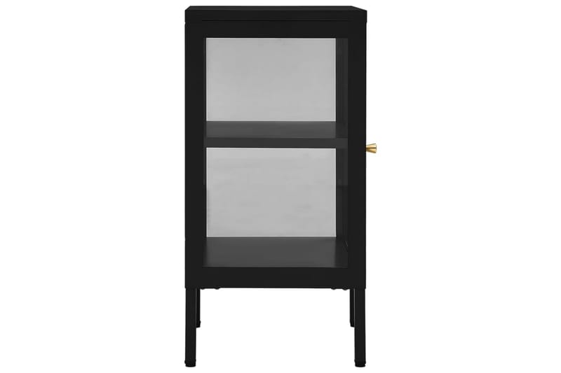 skænk 38x35x70 cm stål og glas sort - Sort - Opbevaring - Opbevaringsmøbler - Skænke & sideboards