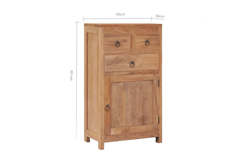 Skænk 50x30x90 cm Massivt Teaktræ - Brun - Opbevaring - Opbevaringsmøbler - Skænke & sideboards