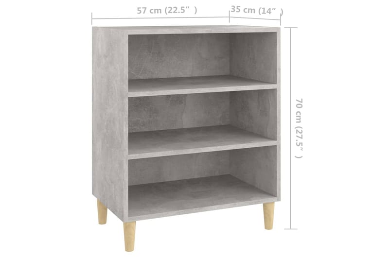 skænk 57x35x70 cm spånplade betongrå - Grå - Opbevaring - Opbevaringsmøbler - Skænke & sideboards