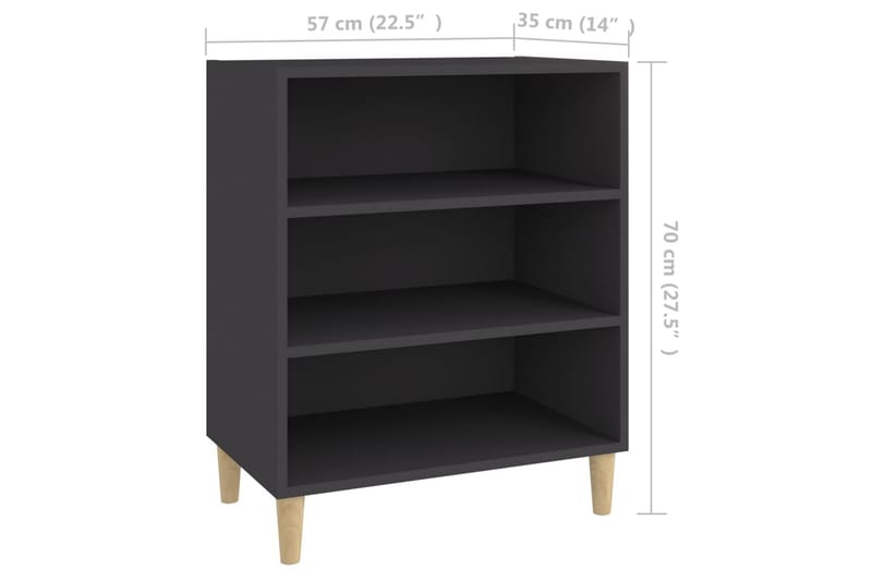 skænk 57x35x70 cm spånplade grå - Grå - Opbevaring - Opbevaringsmøbler - Skænke & sideboards