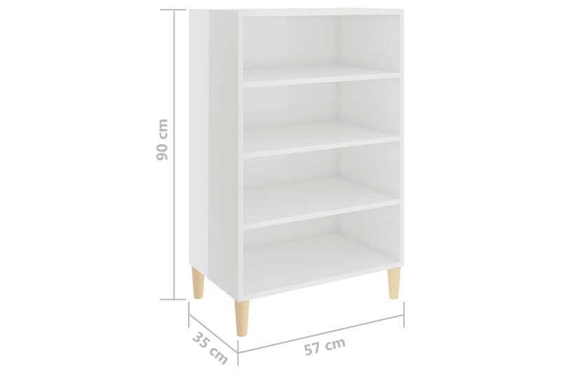 skænk 57x35x90 cm spånplade hvid højglans - Hvid - Opbevaring - Opbevaringsmøbler - Skænke & sideboards