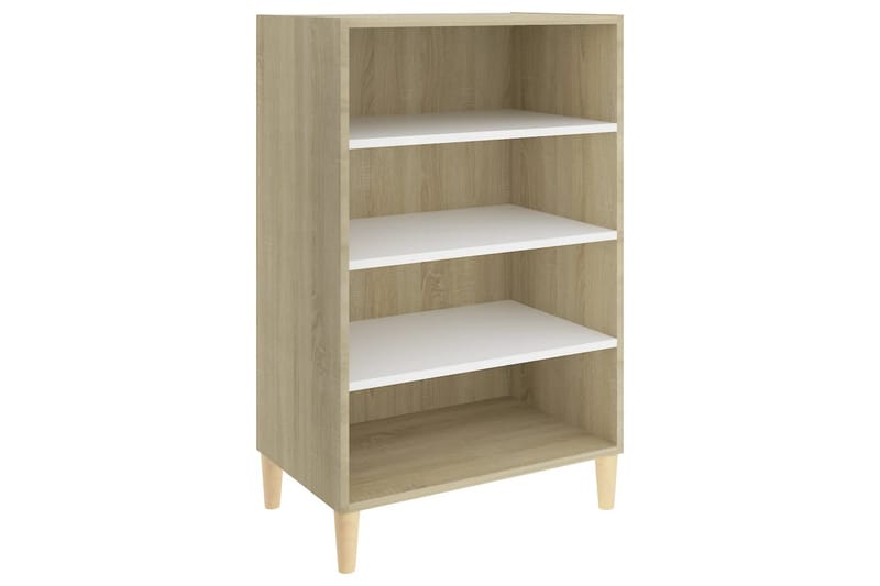 skænk 57x35x90 cm spånplade hvid og sonoma-eg - Beige - Opbevaring - Opbevaringsmøbler - Skænke & sideboards