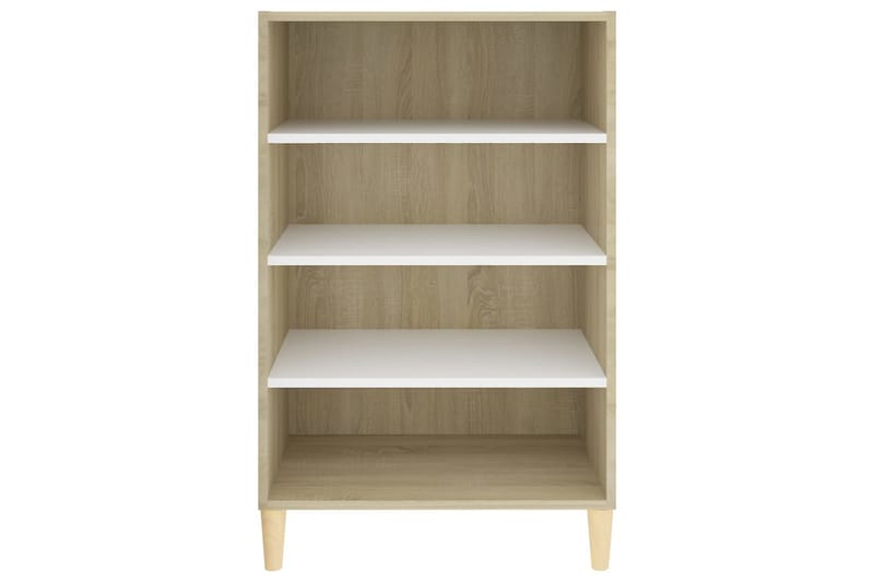 skænk 57x35x90 cm spånplade hvid og sonoma-eg - Beige - Opbevaring - Opbevaringsmøbler - Skænke & sideboards