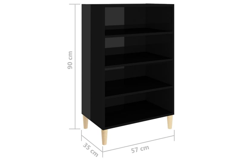 skænk 57x35x90 cm spånplade sort højglans - Sort - Opbevaring - Opbevaringsmøbler - Skænke & sideboards