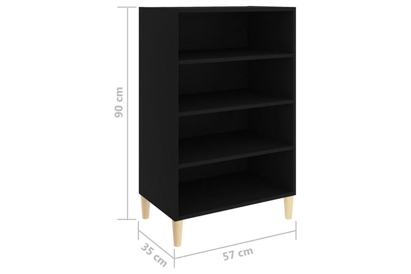 skænk 57x35x90 cm spånplade sort - Sort - Opbevaring - Opbevaringsmøbler - Skænke & sideboards