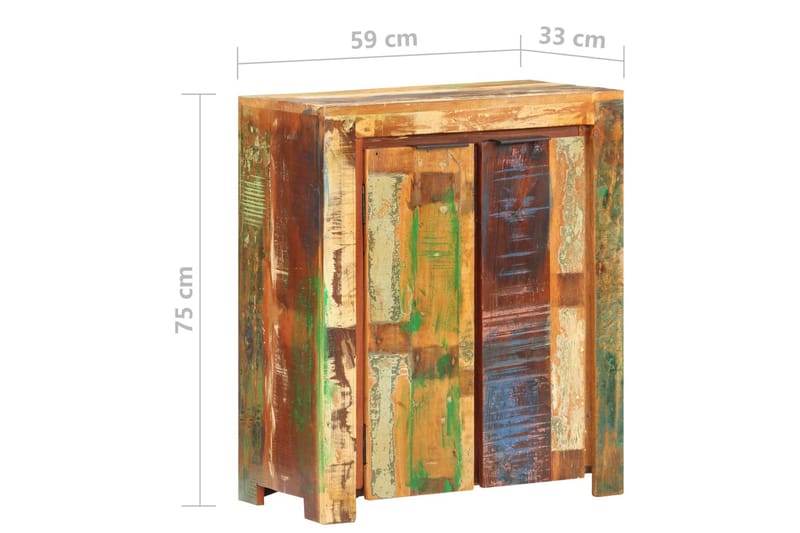 Skænk 59X33X75 cm Massivt Genbrugstræ - Flerfarvet - Opbevaring - Opbevaringsmøbler - Skænke & sideboards