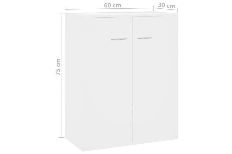 Skænk 60 X 30 X 75 cm Spånplade Hvid Højglans - Hvid - Opbevaring - Opbevaringsmøbler - Skænke & sideboards