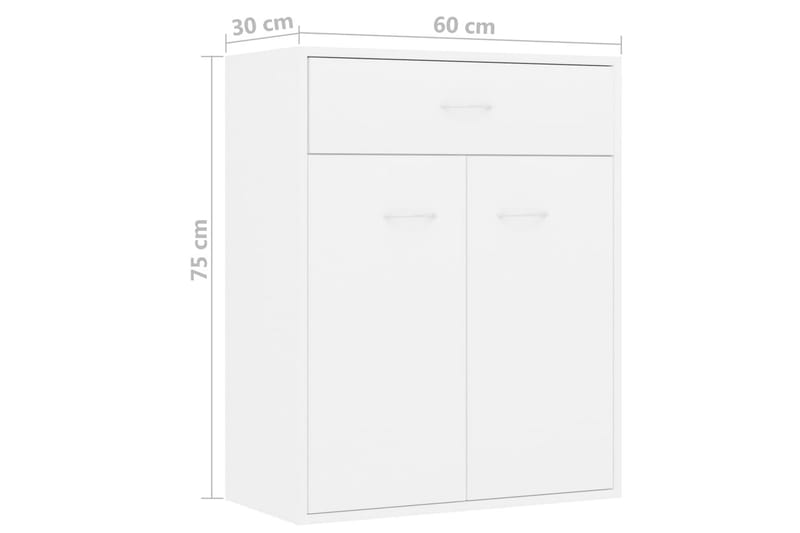 Skænk 60 x 30 x 75 cm Spånplade Hvid - Hvid - Opbevaring - Opbevaringsmøbler - Skænke & sideboards