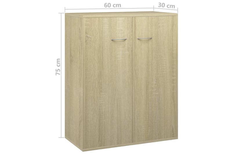 Skænk 60 X 30 X 75 cm Spånplade Sonoma-Eg - Brun - Opbevaring - Opbevaringsmøbler - Skænke & sideboards