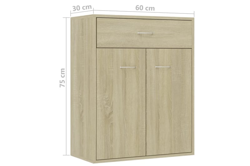 skænk 60 x 30 x 75 cm spånplade sonoma-eg - Brun - Opbevaring - Opbevaringsmøbler - Skænke & sideboards