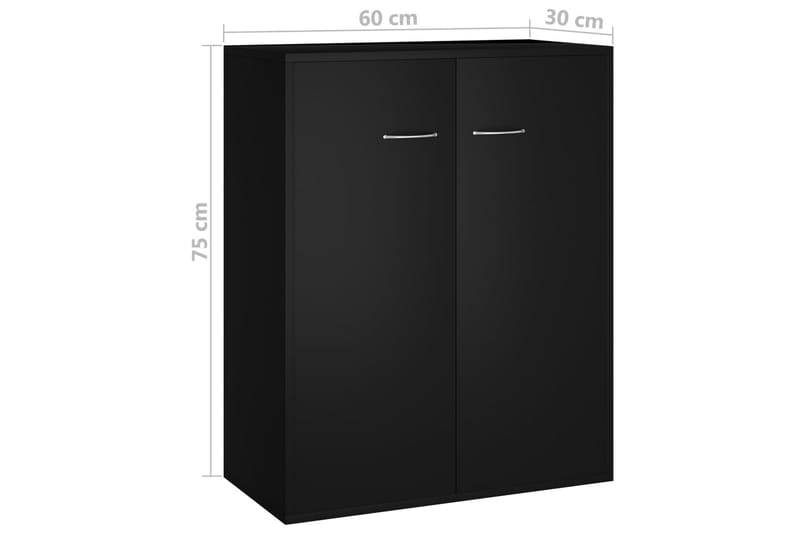 Skænk 60 X 30 X 75 cm Spånplade Sort - Sort - Opbevaring - Opbevaringsmøbler - Skænke & sideboards