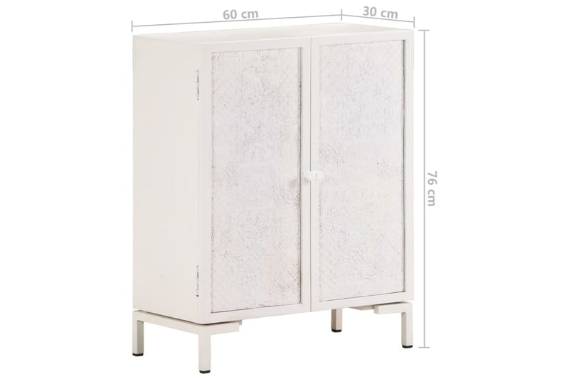 skænk 60x30x76 cm massivt mangotræ - Hvid - Opbevaring - Opbevaringsmøbler - Skænke & sideboards