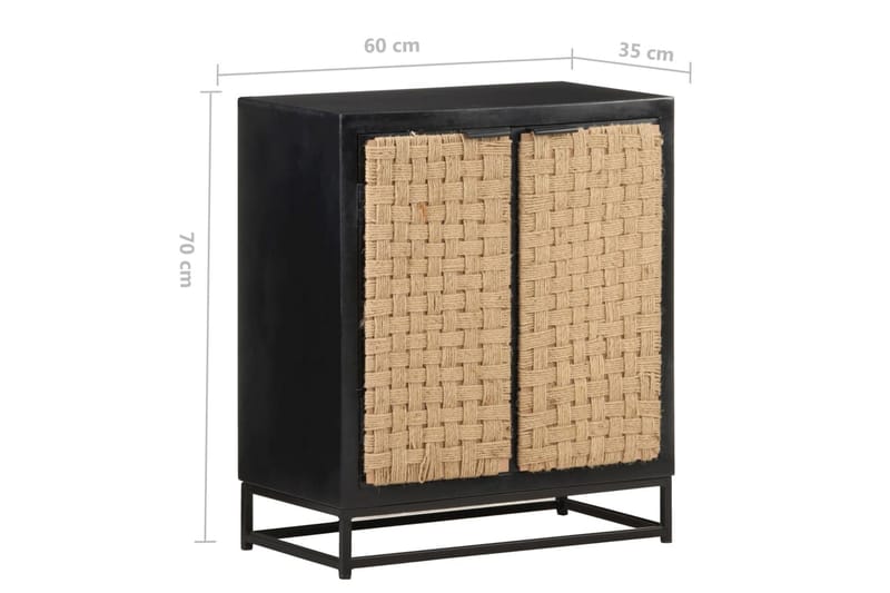 skænk 60x35x70 cm massivt mangotræ - Sort - Opbevaring - Opbevaringsmøbler - Skænke & sideboards