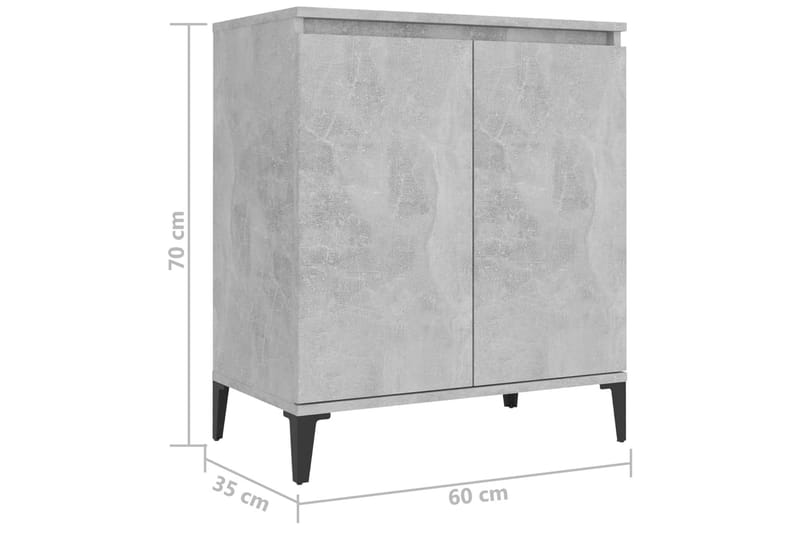 skænk 60x35x70 cm spånplade betongrå - Grå - Opbevaring - Opbevaringsmøbler - Skænke & sideboards