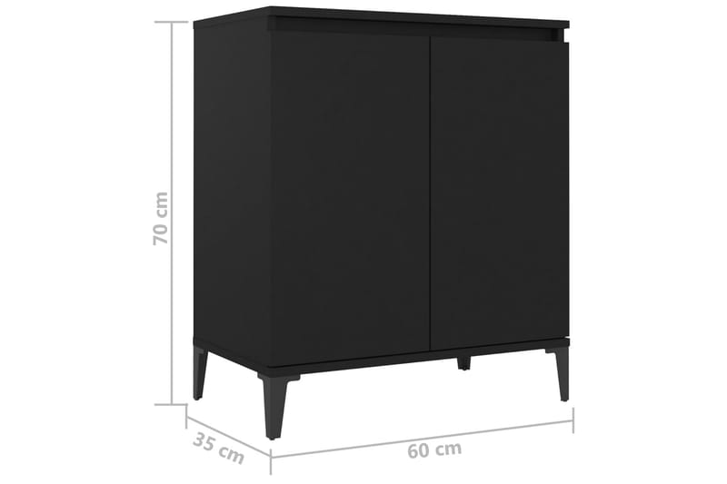 skænk 60x35x70 cm spånplade sort - Sort - Opbevaring - Opbevaringsmøbler - Skænke & sideboards