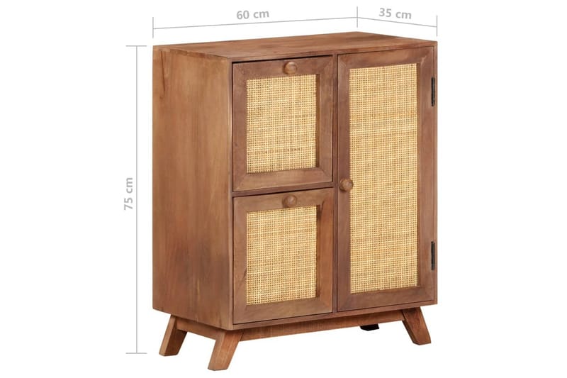 skænk 60x35x75 cm massivt mangotræ - Brun - Opbevaring - Opbevaringsmøbler - Skænke & sideboards