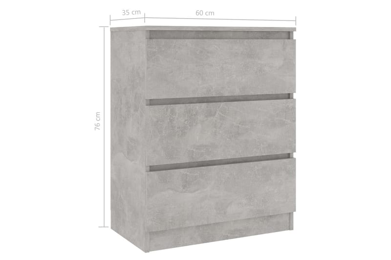 Skænk 60x35x76 cm Spånplade Betongrå - Grå - Opbevaring - Opbevaringsmøbler - Skænke & sideboards