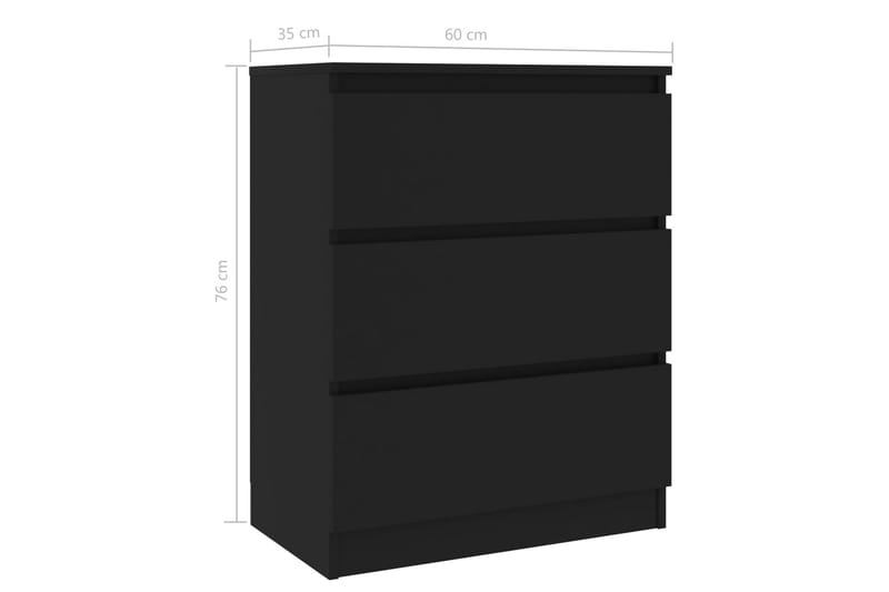 Skænk 60x35x76 cm Spånplade Sort - Sort - Opbevaring - Opbevaringsmøbler - Skænke & sideboards