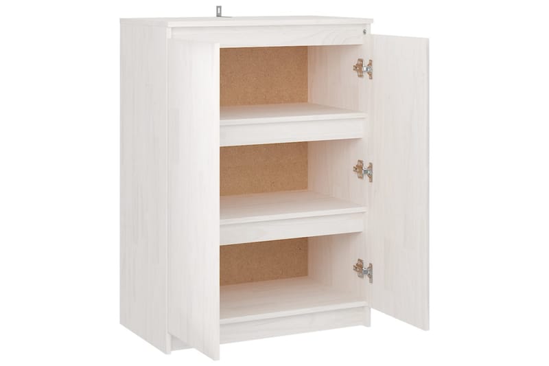 skænk 60x36x84 cm massivt fyrretræ hvid - Hvid - Opbevaring - Opbevaringsmøbler - Skænke & sideboards