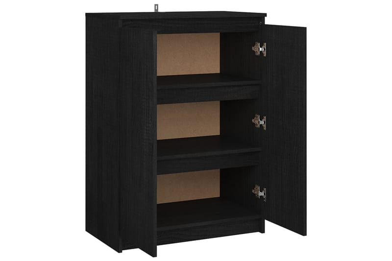 skænk 60x36x84 cm massivt fyrretræ sort - Sort - Opbevaring - Opbevaringsmøbler - Skænke & sideboards