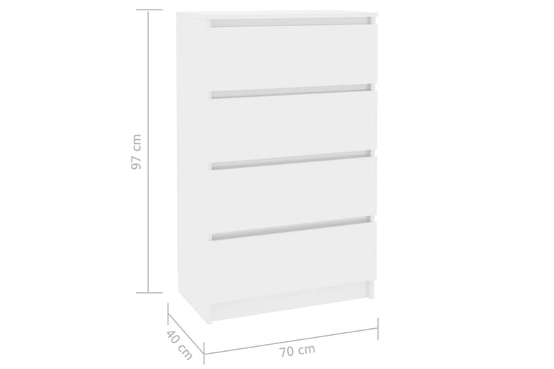 Skænk 70 x 40 x 97 cm spånplade hvid højglans - Hvid - Opbevaring - Opbevaringsmøbler - Skænke & sideboards