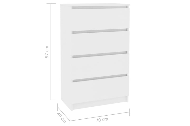 Skænk 70 x 40 x 97 cm spånplade hvid - Hvid - Opbevaring - Opbevaringsmøbler - Skænke & sideboards