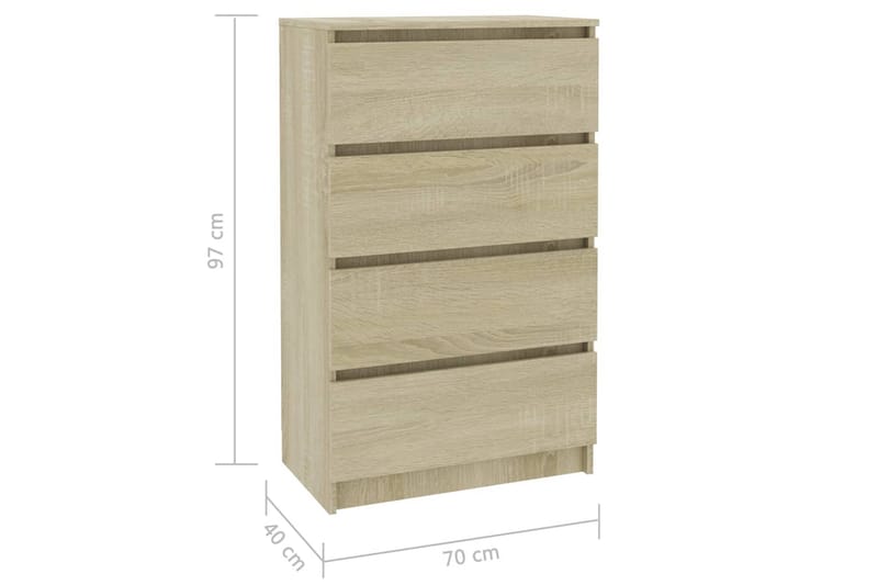 Skænk 70 x 40 x 97 cm spånplade sonoma-eg - Brun - Opbevaring - Opbevaringsmøbler - Skænke & sideboards