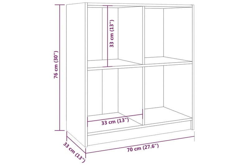 skænk 70x33x76 cm massivt fyrretræ sort - Sort - Opbevaring - Opbevaringsmøbler - Skænke & sideboards