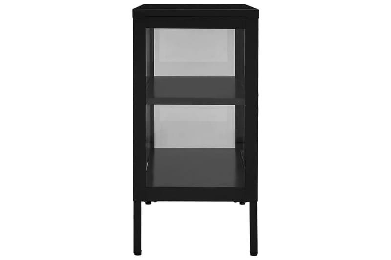 skænk 70x35x70 cm stål og glas sort - Sort - Opbevaring - Opbevaringsmøbler - Skænke & sideboards