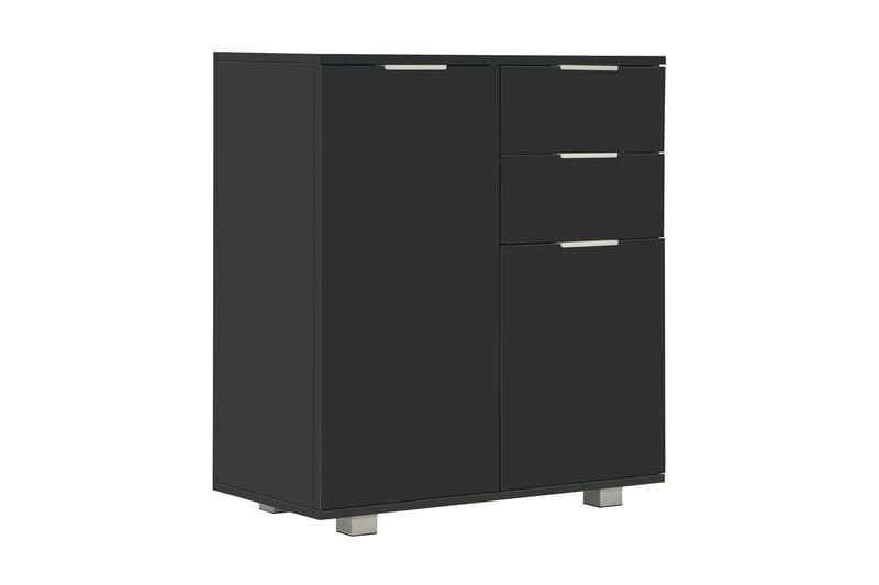 Skænk 71 X 35 X 76 Cm Spånplade Sort Højglans - Sort - Opbevaring - Opbevaringsmøbler - Skænke & sideboards