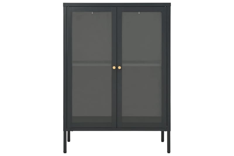 skænk 75x35x105 cm stål og glas antracitgrå - Antracit - Opbevaring - Opbevaringsmøbler - Skænke & sideboards