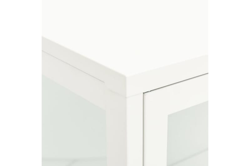 skænk 75x35x105 cm stål og glas hvid - Hvid - Opbevaring - Opbevaringsmøbler - Skænke & sideboards