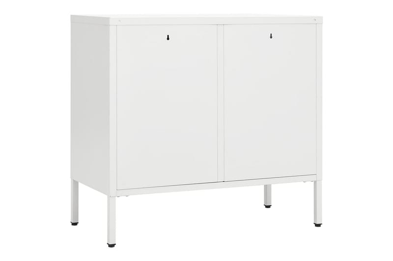 skænk 75x35x70 cm stål og hærdet glas hvid - Hvid - Opbevaring - Opbevaringsmøbler - Skænke & sideboards