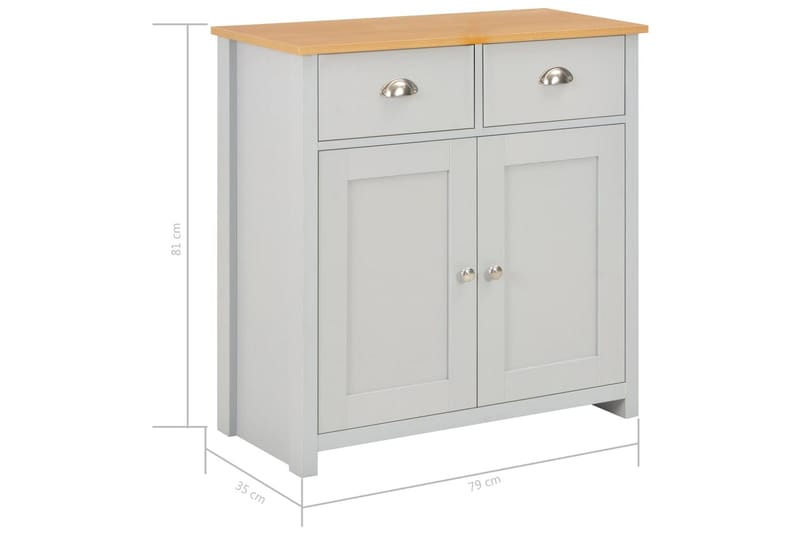 Skænk 79 X 35 X 81 Cm Grå - Grå - Opbevaring - Opbevaringsmøbler - Skænke & sideboards