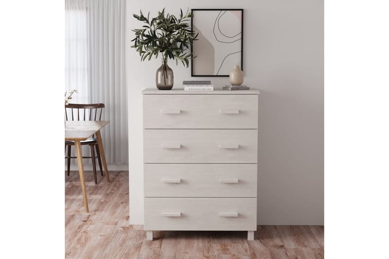 skænk 79x40x103,5 cm massivt fyrretræ hvid - Hvid - Opbevaring - Opbevaringsmøbler - Skænke & sideboards