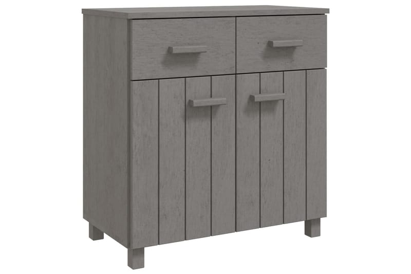 skænk 79x40x80 cm massivt fyrretræ lysegrå - Grå - Opbevaring - Opbevaringsmøbler - Skænke & sideboards