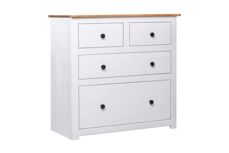 Skænk 80 x 40 x 83 cm fyrretræ Panama hvid - Hvid - Opbevaring - Opbevaringsmøbler - Skænke & sideboards