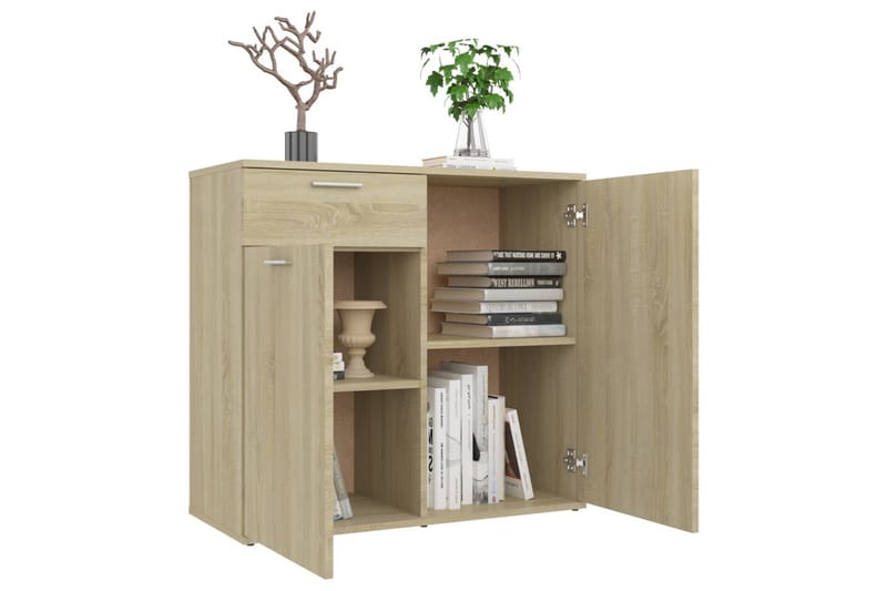 skænk 80x36x75 cm spånplade sonoma-eg - Brun - Opbevaring - Opbevaringsmøbler - Skænke & sideboards