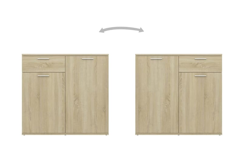 skænk 80x36x75 cm spånplade sonoma-eg - Brun - Opbevaring - Opbevaringsmøbler - Skænke & sideboards