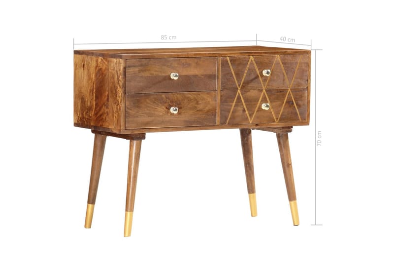 Skænk 85x40x70 cm Massivt Mangotræ - Brun - Opbevaring - Opbevaringsmøbler - Skænke & sideboards