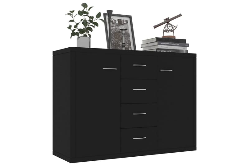 Skænk 88 x 30 x 65 cm Spånplade Sort - Sort - Opbevaring - Opbevaringsmøbler - Skænke & sideboards