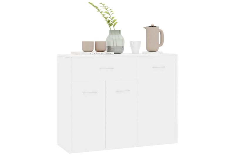 Skænk 88 X 30 X 70 Cm Spånplade Hvid Højglans - Hvid - Opbevaring - Opbevaringsmøbler - Skænke & sideboards