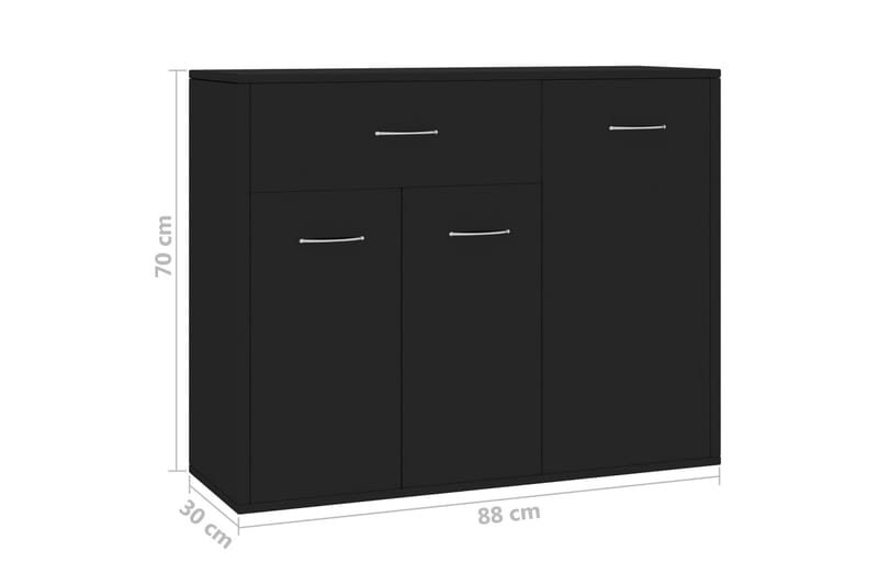 Skænk 88 X 30 X 70 Cm Spånplade Sort - Sort - Opbevaring - Opbevaringsmøbler - Skænke & sideboards