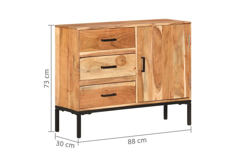 skænk 88x30x73 cm massivt akacietræ - Brun - Opbevaring - Opbevaringsmøbler - Skænke & sideboards