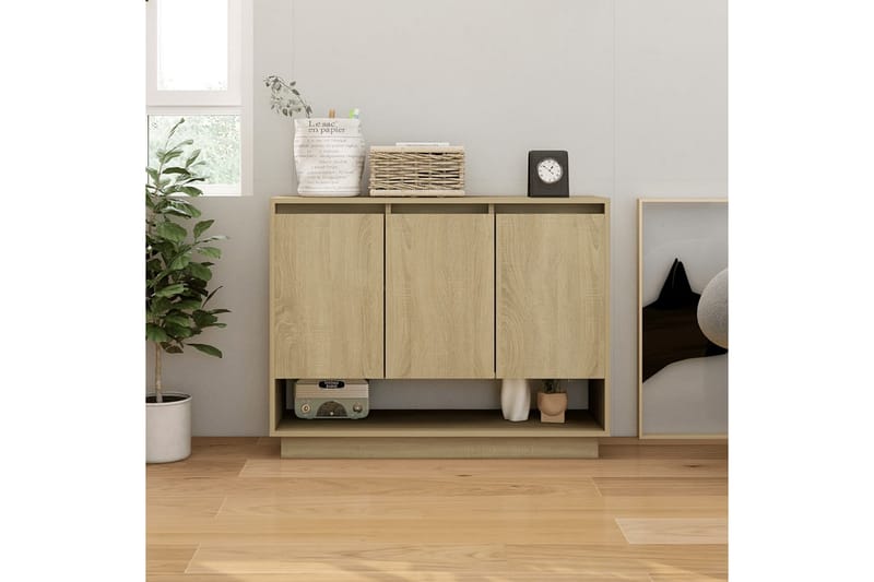 skænk 97x31x75 cm spånplade sonoma-eg - Beige - Opbevaring - Opbevaringsmøbler - Skænke & sideboards