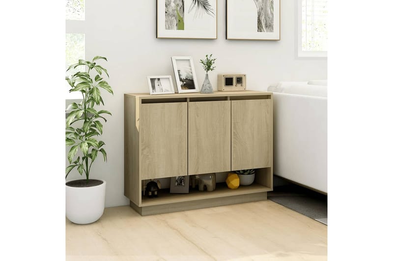 skænk 97x31x75 cm spånplade sonoma-eg - Beige - Opbevaring - Opbevaringsmøbler - Skænke & sideboards