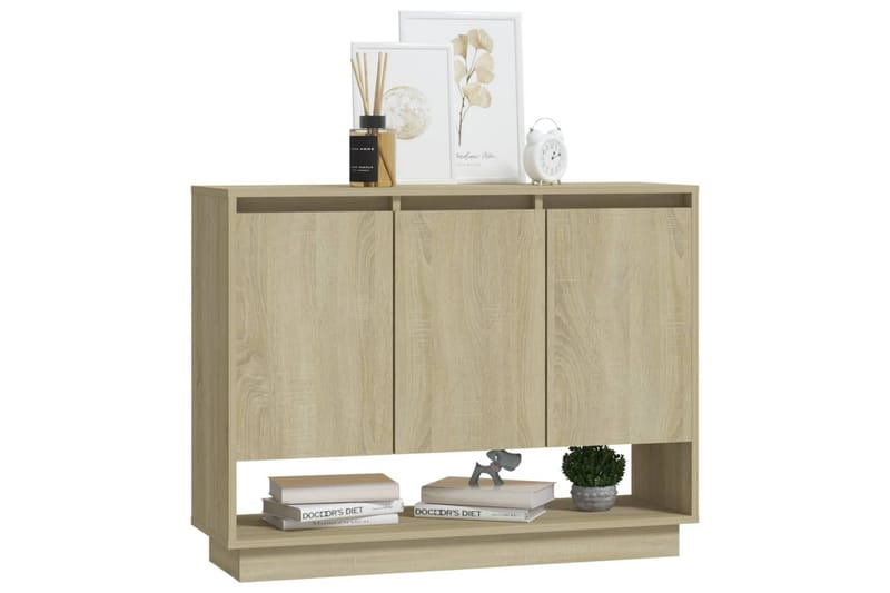 skænk 97x31x75 cm spånplade sonoma-eg - Beige - Opbevaring - Opbevaringsmøbler - Skænke & sideboards