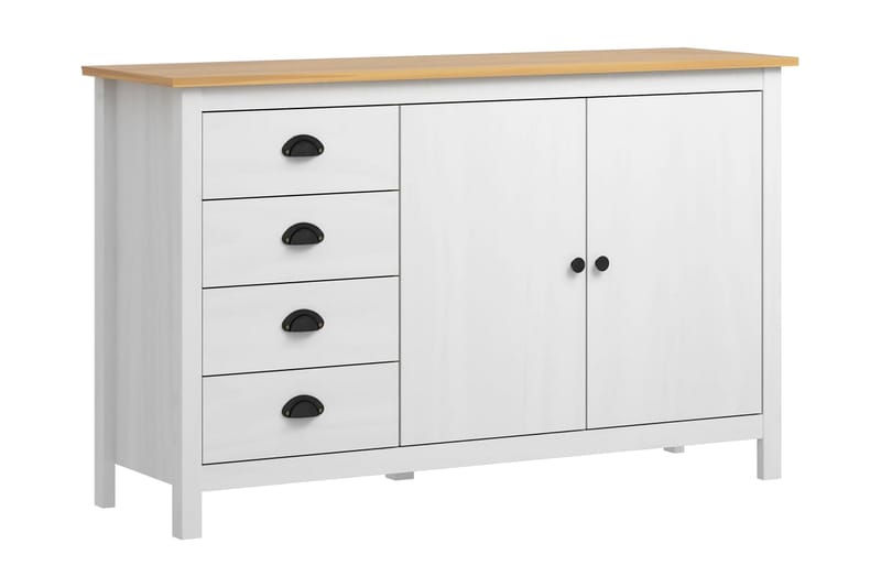 Skænk Hill Range 130x40x80 cm Massivt Fyrretræ Hvid - Opbevaring - Opbevaringsmøbler - Skænke & sideboards