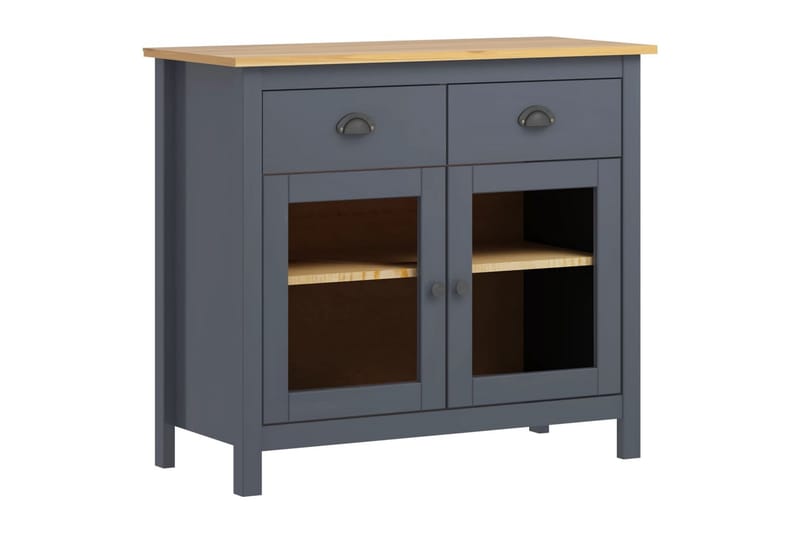 Skænk Hill Range 90x40x80 cm Massivt Fyrretræ Grå - Opbevaring - Opbevaringsmøbler - Skænke & sideboards